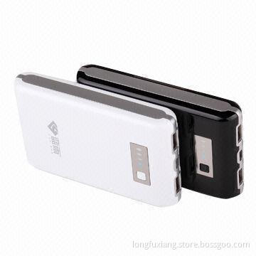 Power bank with 11,200mAh capacity, in black and white color